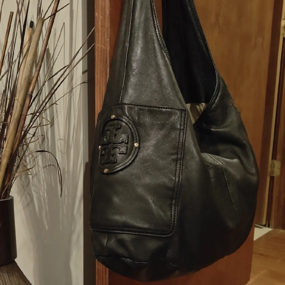 Tory Burch Dark Brown Leather Hobo Bag